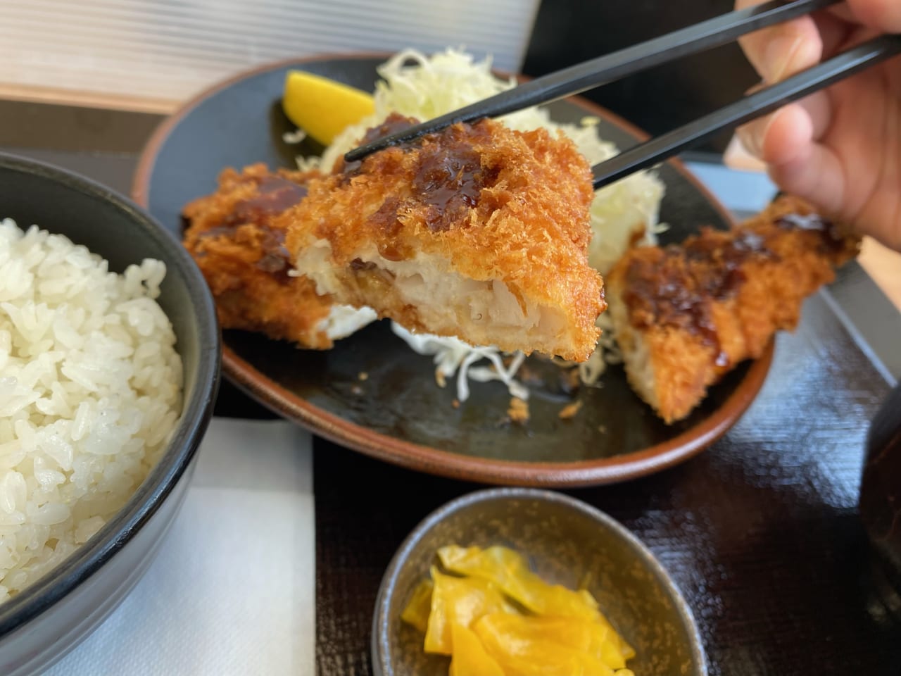 黒崎パーキングエリアのタラカツ定食