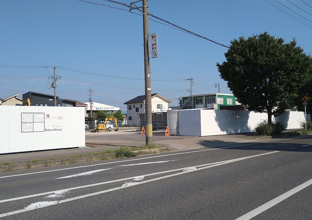 新潟市東区新松崎の仮称ダイレックス新松崎店の建設予定地