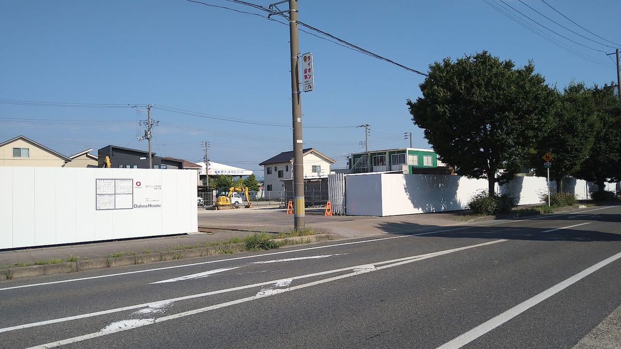 新潟市東区新松崎の仮称ダイレックス新松崎店の建設予定地