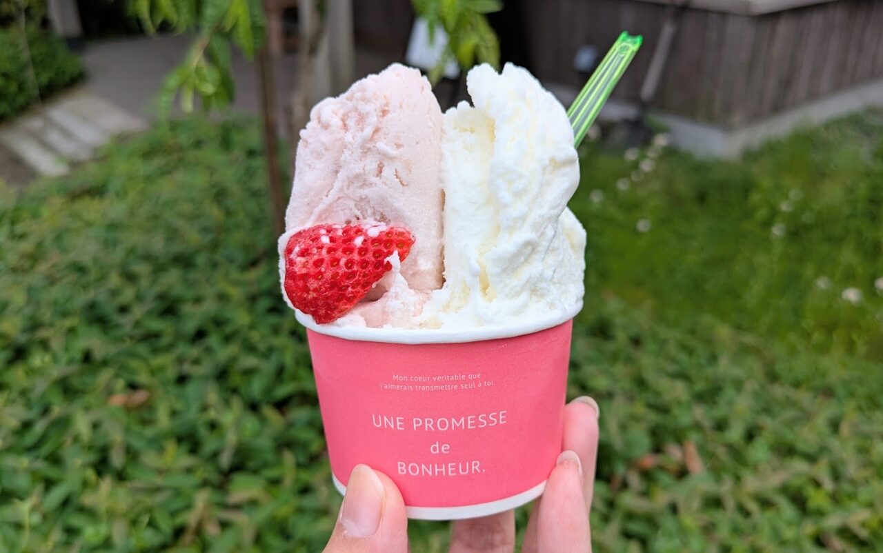 新潟市北区嘉山字嘉山のお菓子処菜菓亭のおかしの里のジェラート