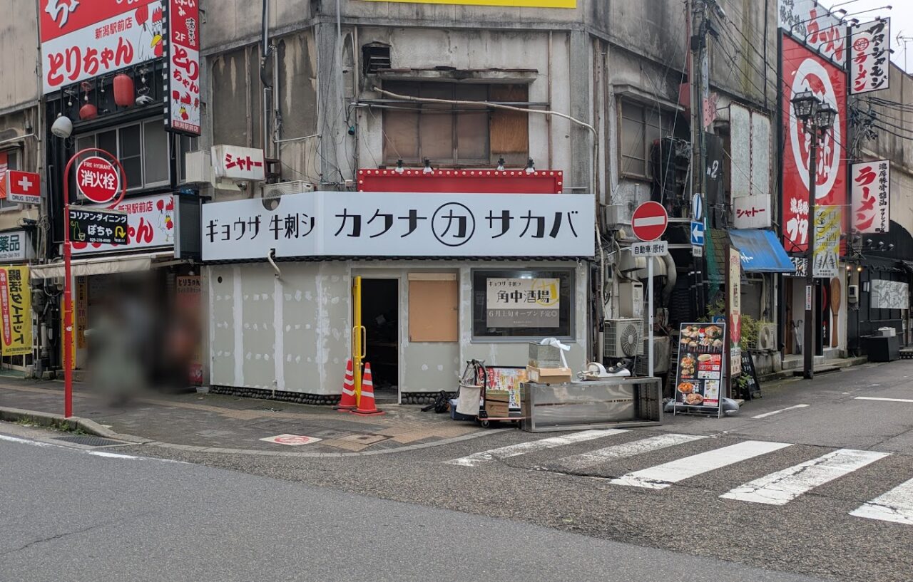 新潟市中央区弁天のカクナカサカバ角中酒場の外観
